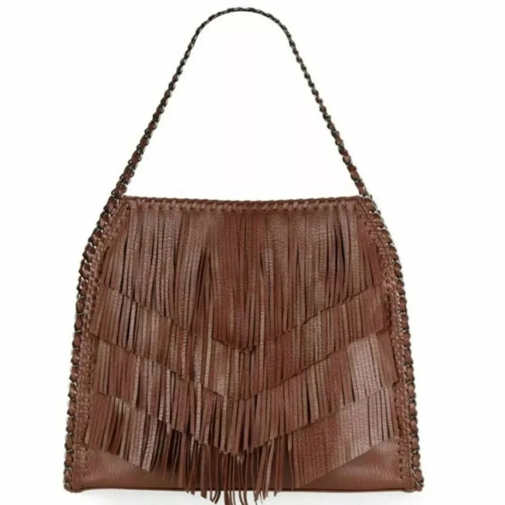 Brown Fringe Shoulder Bag - Picture 1 of 6